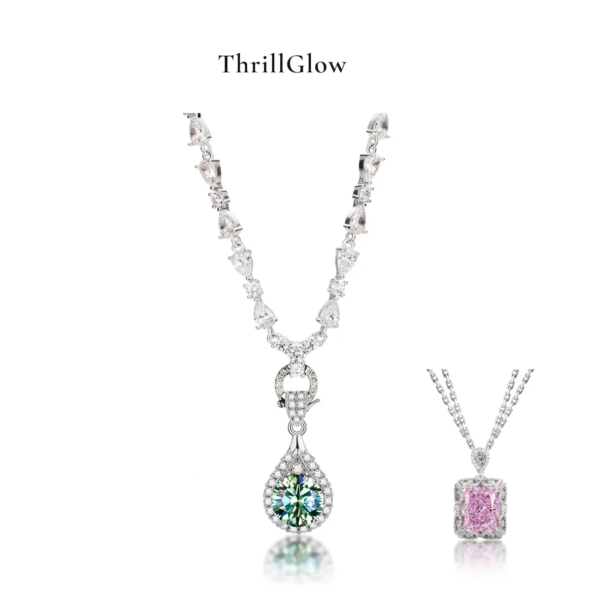 【#160 ThrillGlow】925 Sterling Silver Moissanite Necklace