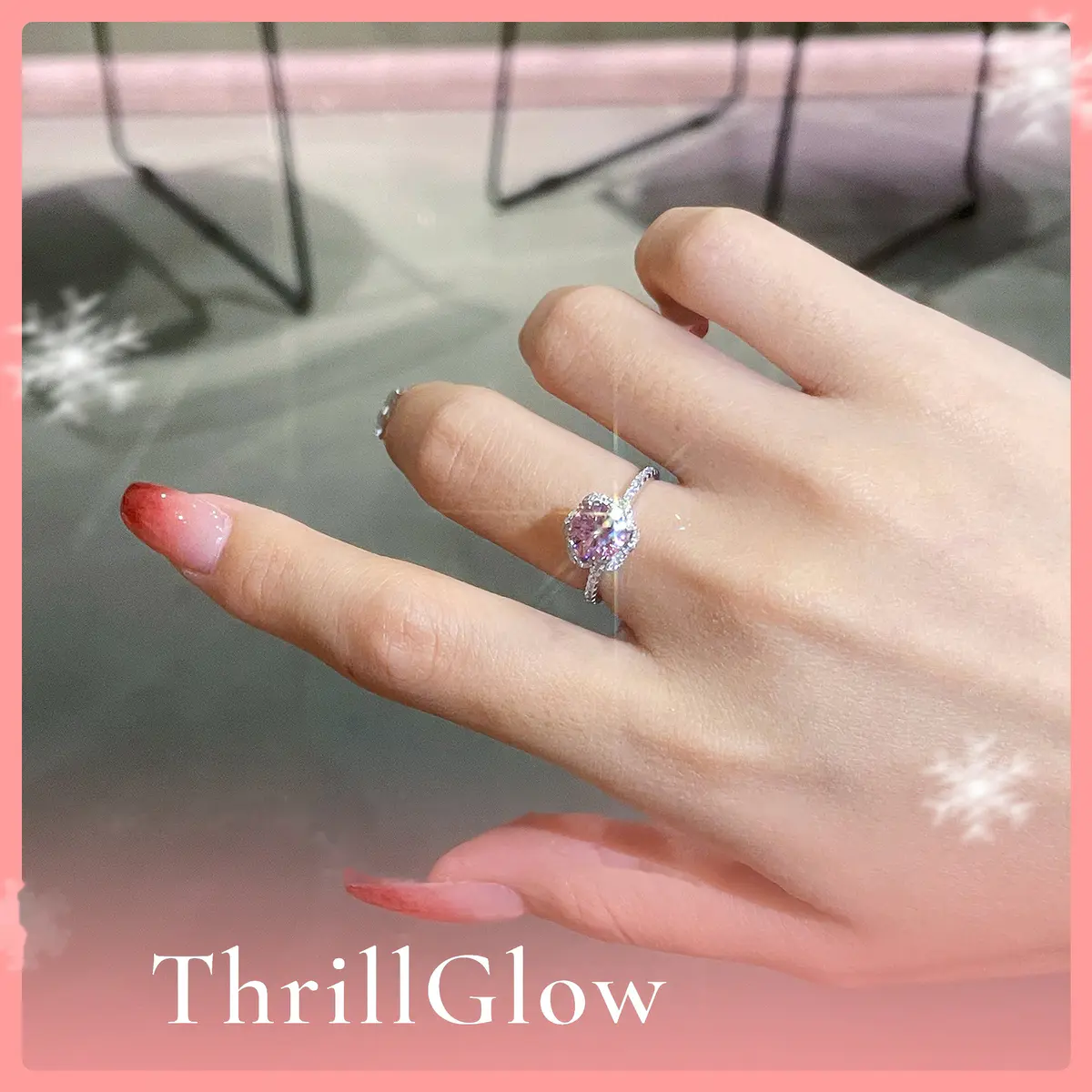 【#135 VIPStreamers】925 Sterling Silver Sakura Pink Moissanite Rings