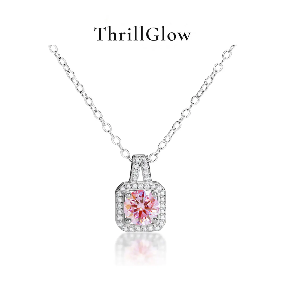 【#120 VIPStreamers】925 Sterling Silver Sakura Pink Moissanite Jewelry Set