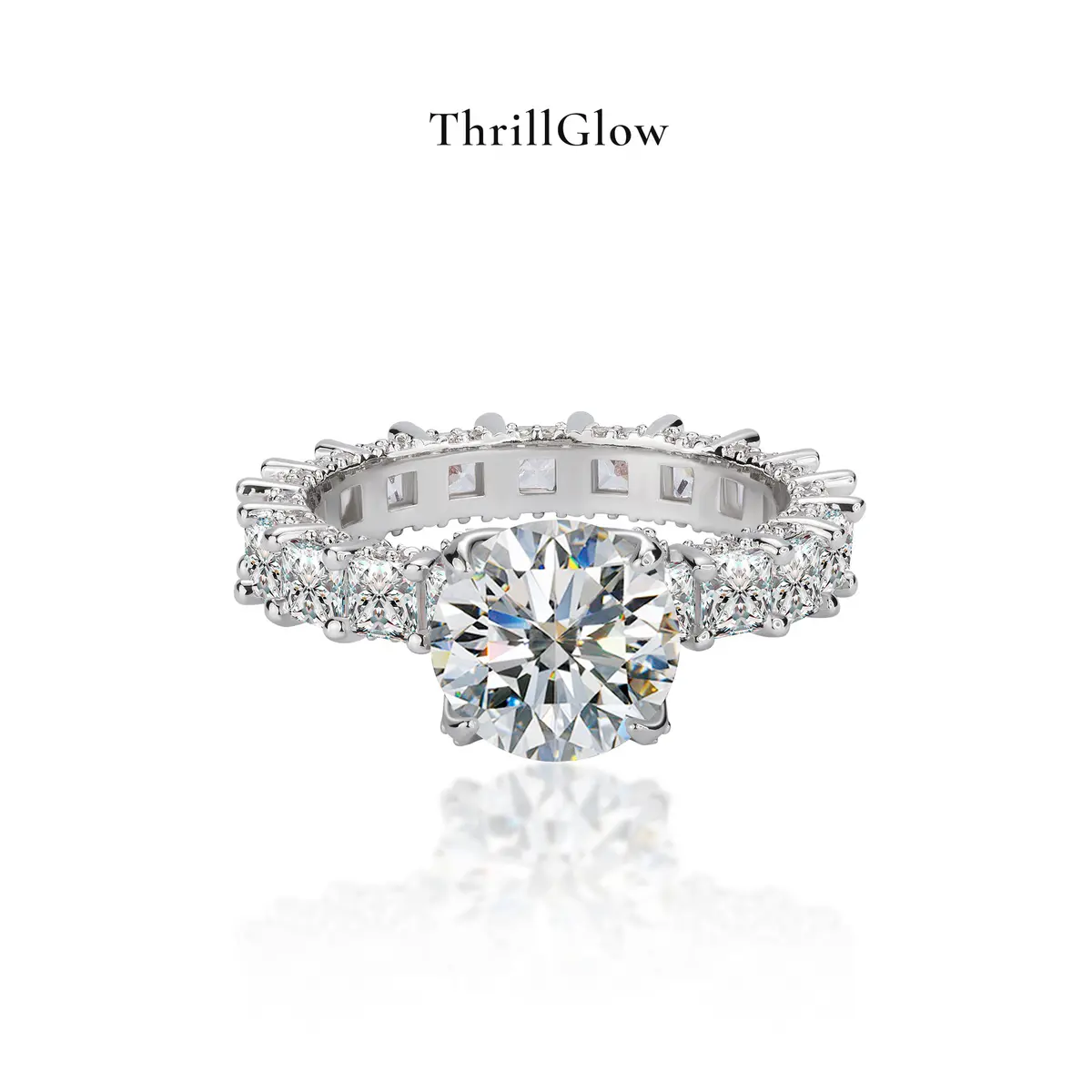【#125 ThrillGlow】3CT 925 Sterling Silver Moissanite Rings
