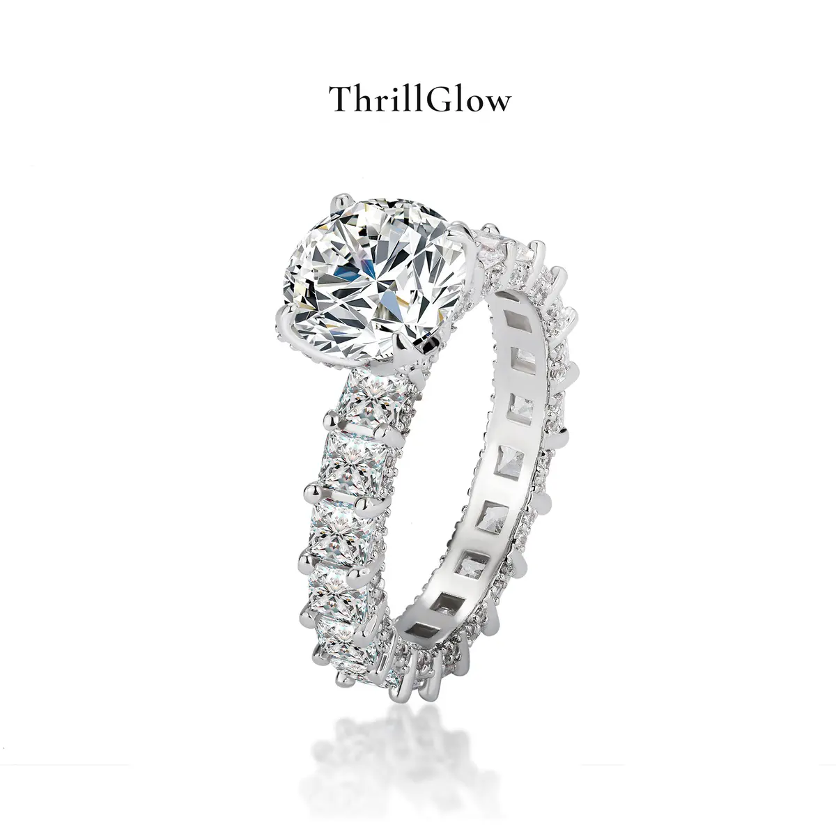 【#125 ThrillGlow】3CT 925 Sterling Silver Moissanite Rings