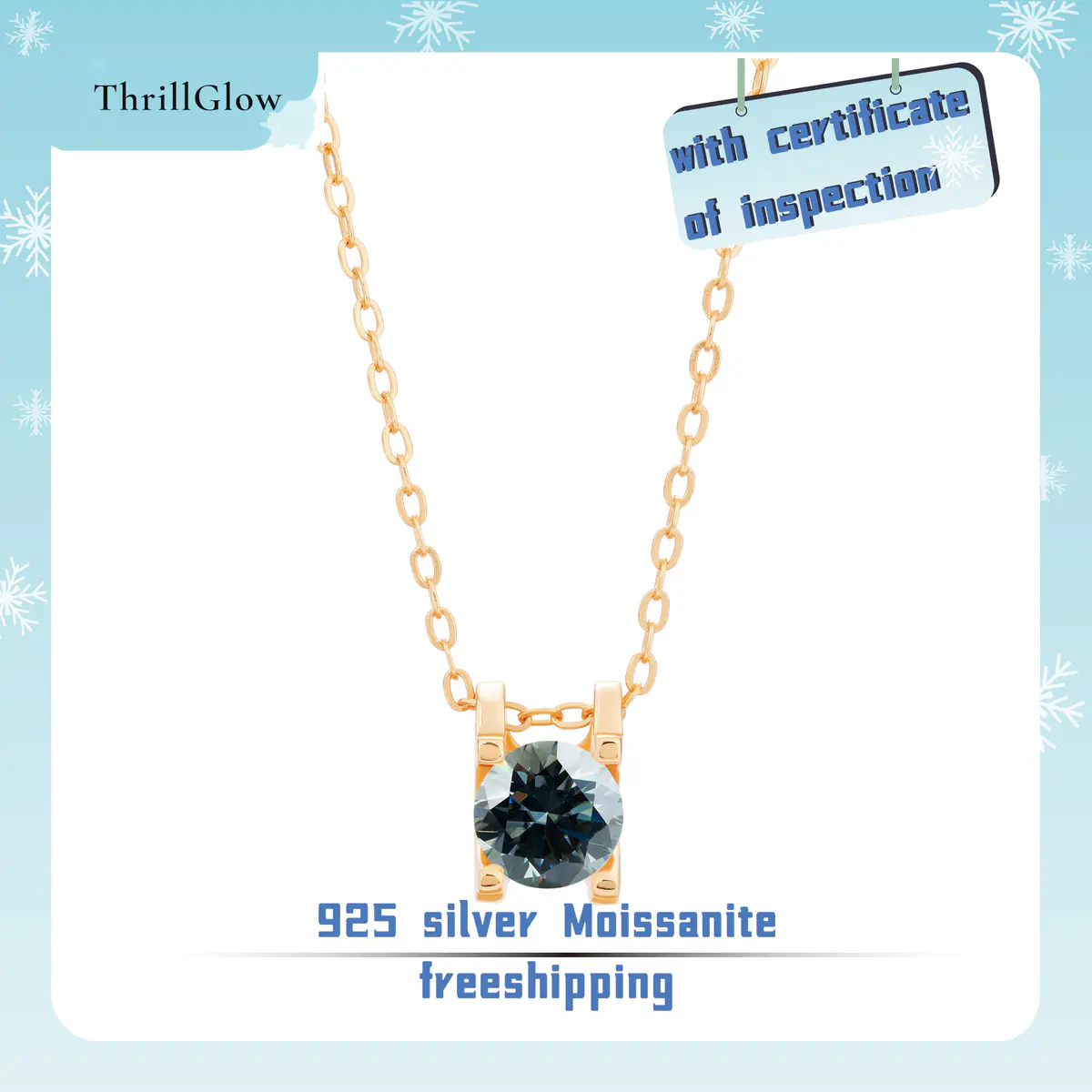 【#132 ThrillGlow】925 Sterling Silver Moissanite Necklace