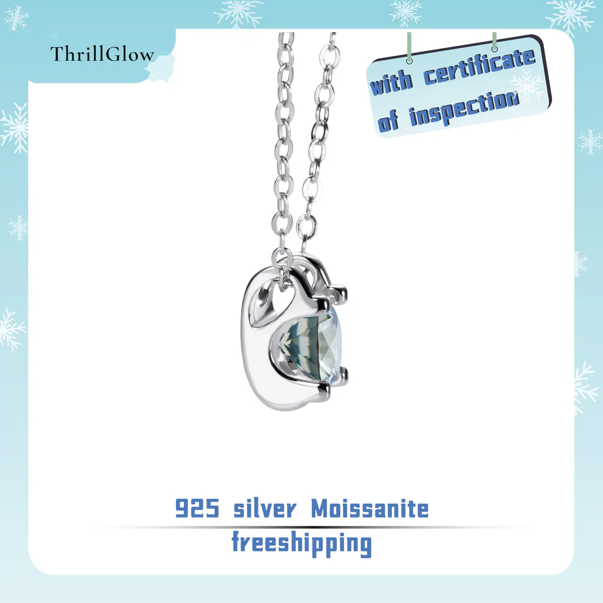 【#132 ThrillGlow】925 Sterling Silver Moissanite Necklace