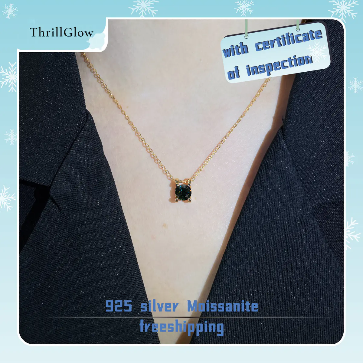 【#132 ThrillGlow】925 Sterling Silver Moissanite Necklace