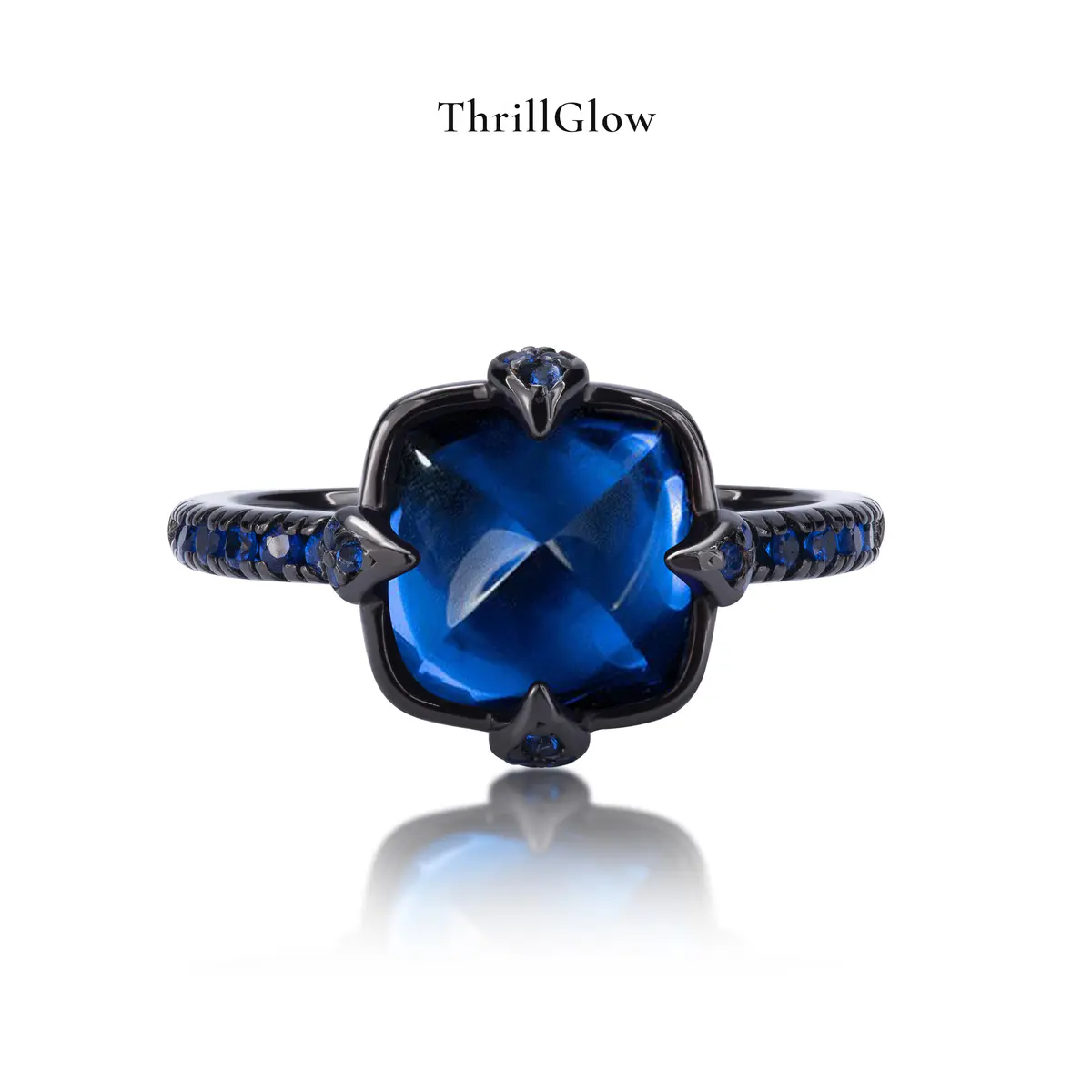 【#137 ThrillGlow】925 Sterling Silver Lab Grown Sapphire Rings