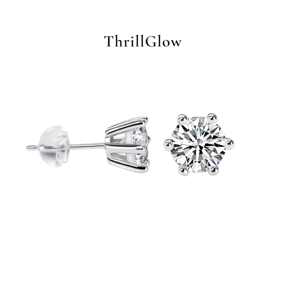 【#141 ThrillGlow】925 Sterling Silver Moissanite Necklace&Earring Buds