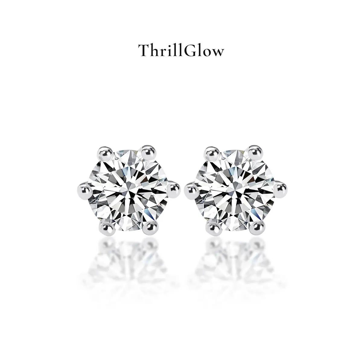【#141 ThrillGlow】925 Sterling Silver Moissanite Necklace&Earring Buds