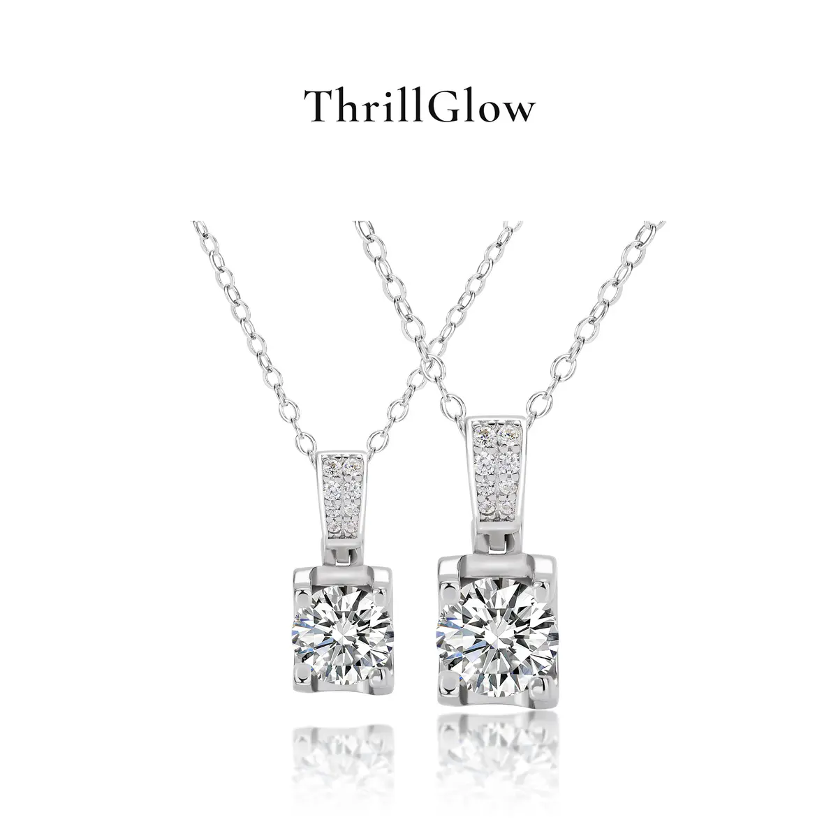 【#142 ThrillGlow】925 Sterling Silver Moissanite Necklace&Earring Buds