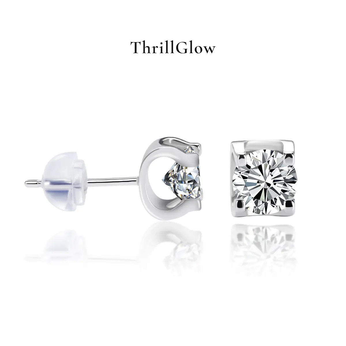 【#142 ThrillGlow】925 Sterling Silver Moissanite Necklace&Earring Buds