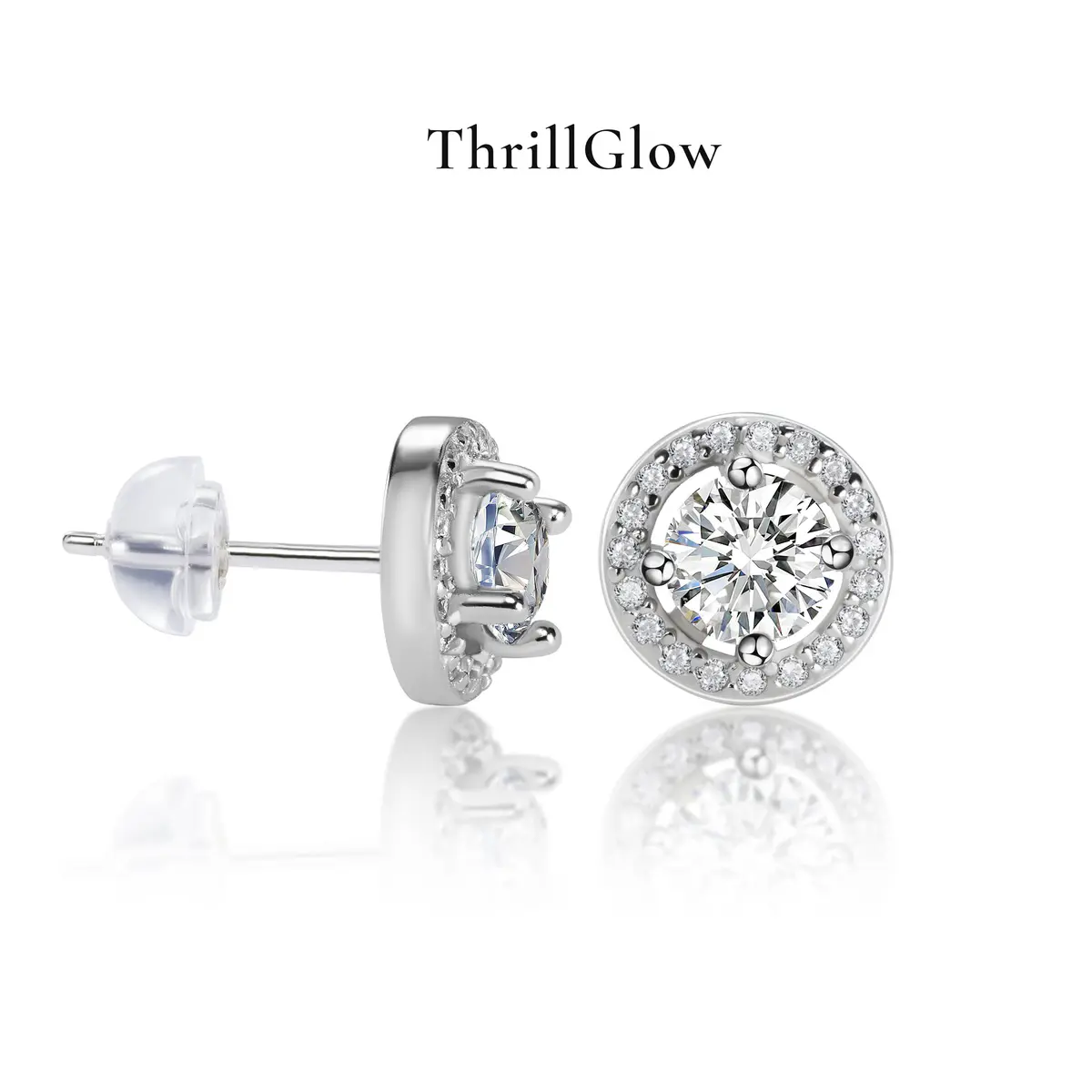 【#143 ThrillGlow】925 Sterling Silver Moissanite Necklace&Earring Buds