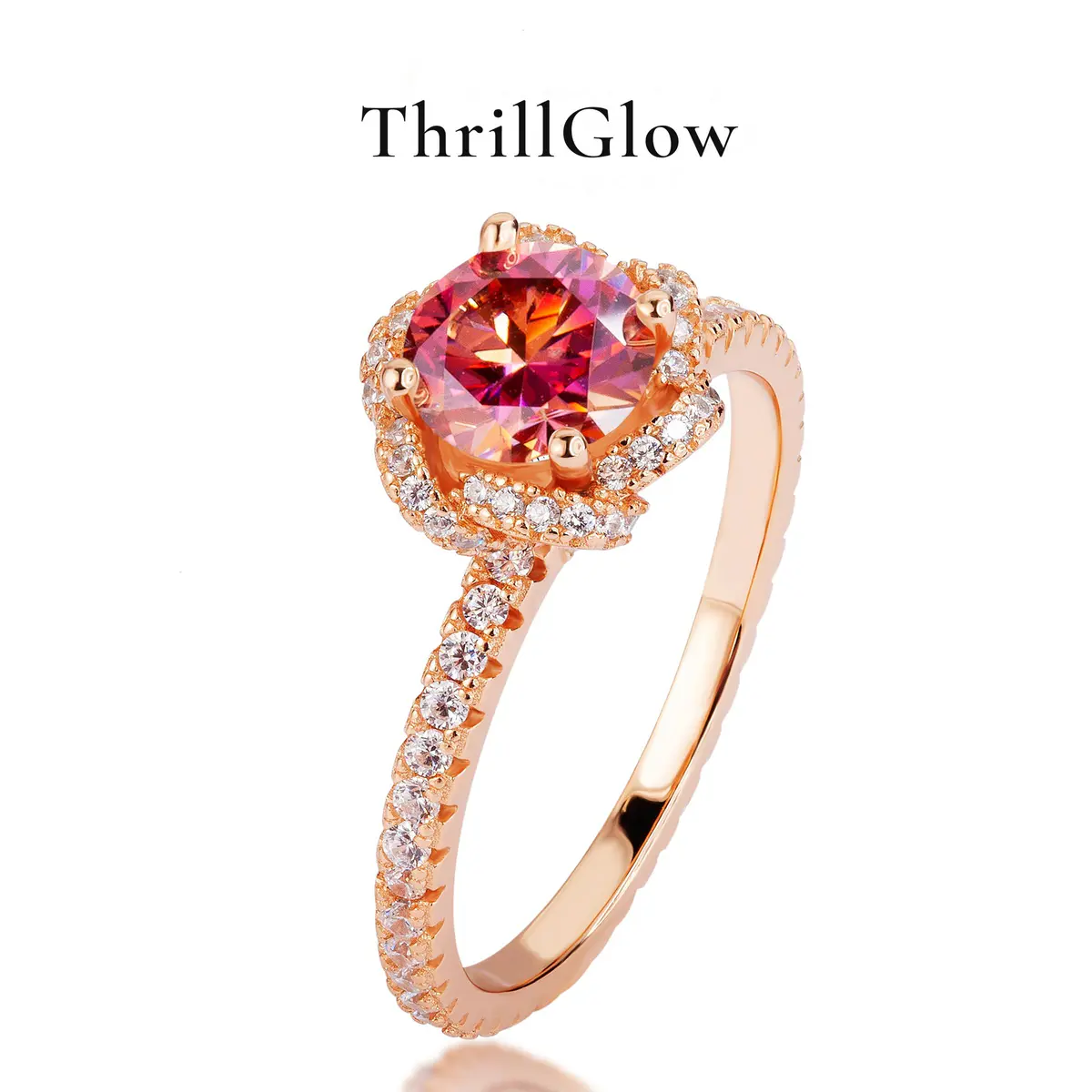 【#158 ThrillGlow】Sunset Moissanite 925 Sterling Silver Rings