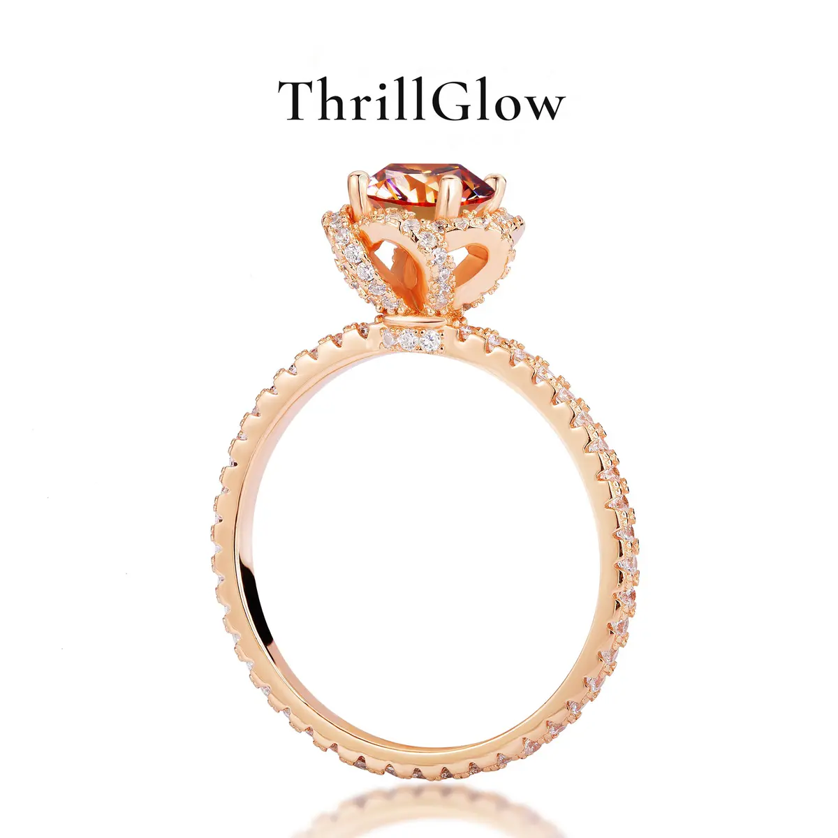 【#158 ThrillGlow】Sunset Moissanite 925 Sterling Silver Rings