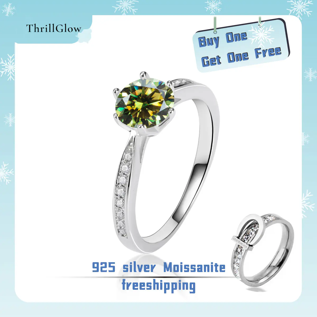 【#159 VIPStreamers】925 Sterling Silver Moissanite Rings