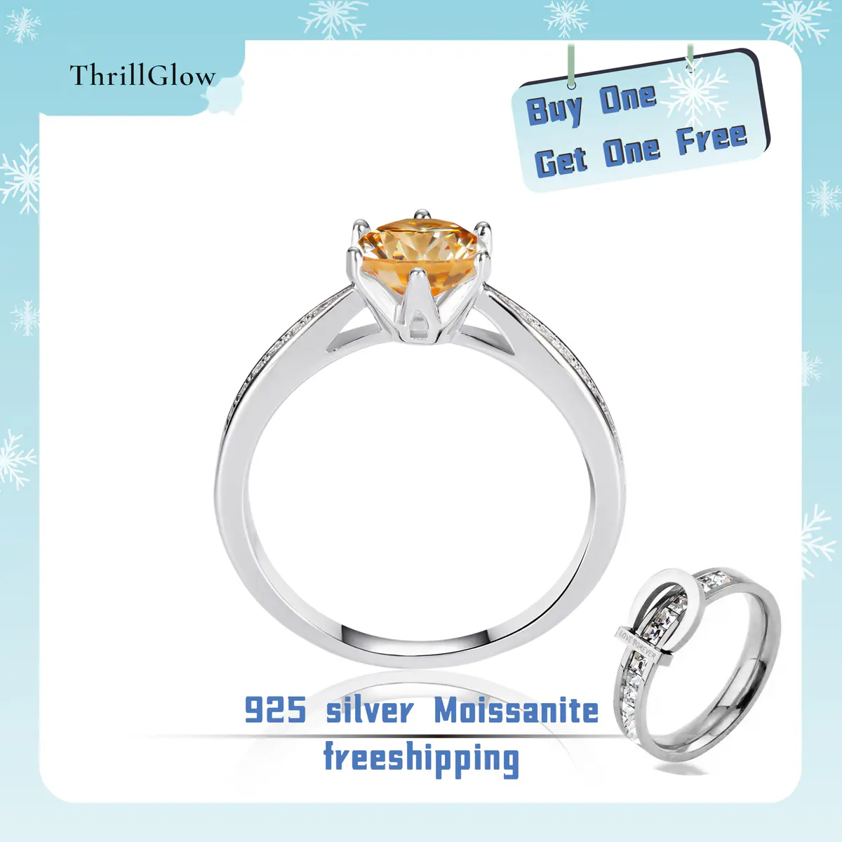 【#159 VIPStreamers】925 Sterling Silver Moissanite Rings