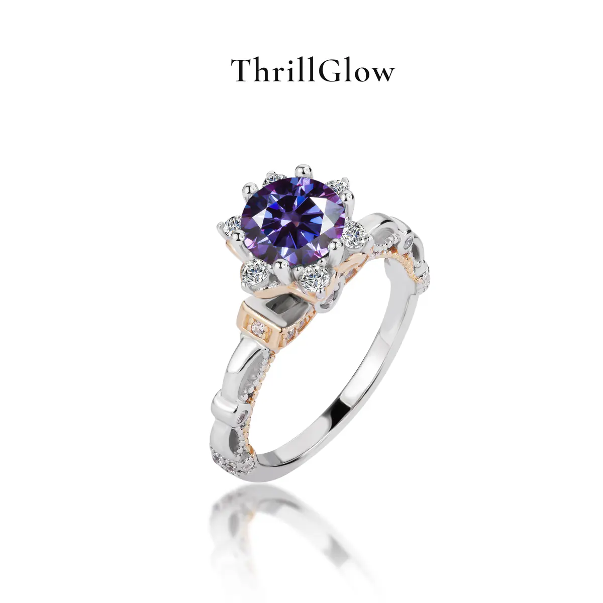 【#161 ThrillGlow】925 Sterling Silver Moissanite Rings