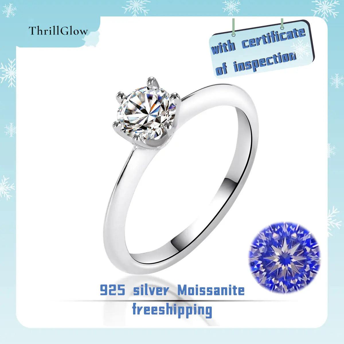 【#17 ThrillGlow】925 Sterling Silver Moissanite Rings