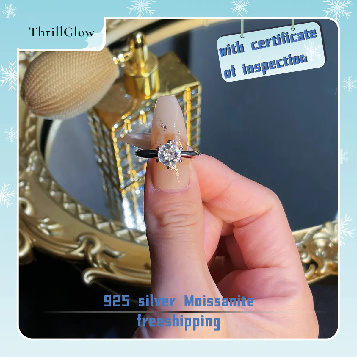 【#17 ThrillGlow】925 Sterling Silver Moissanite Rings