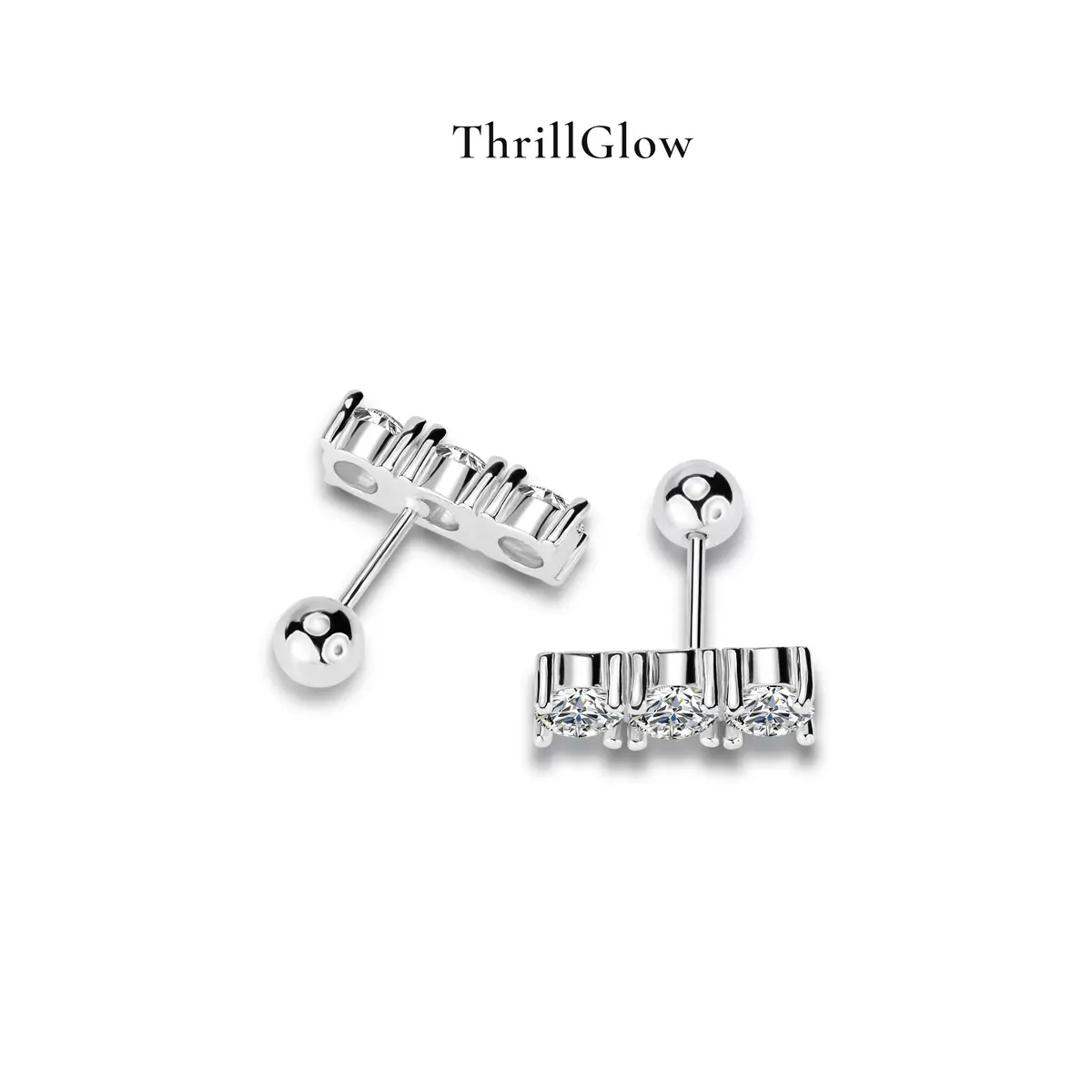 【#171 ThrillGlow】925 Sterling Silver Moissanite Earring Buds