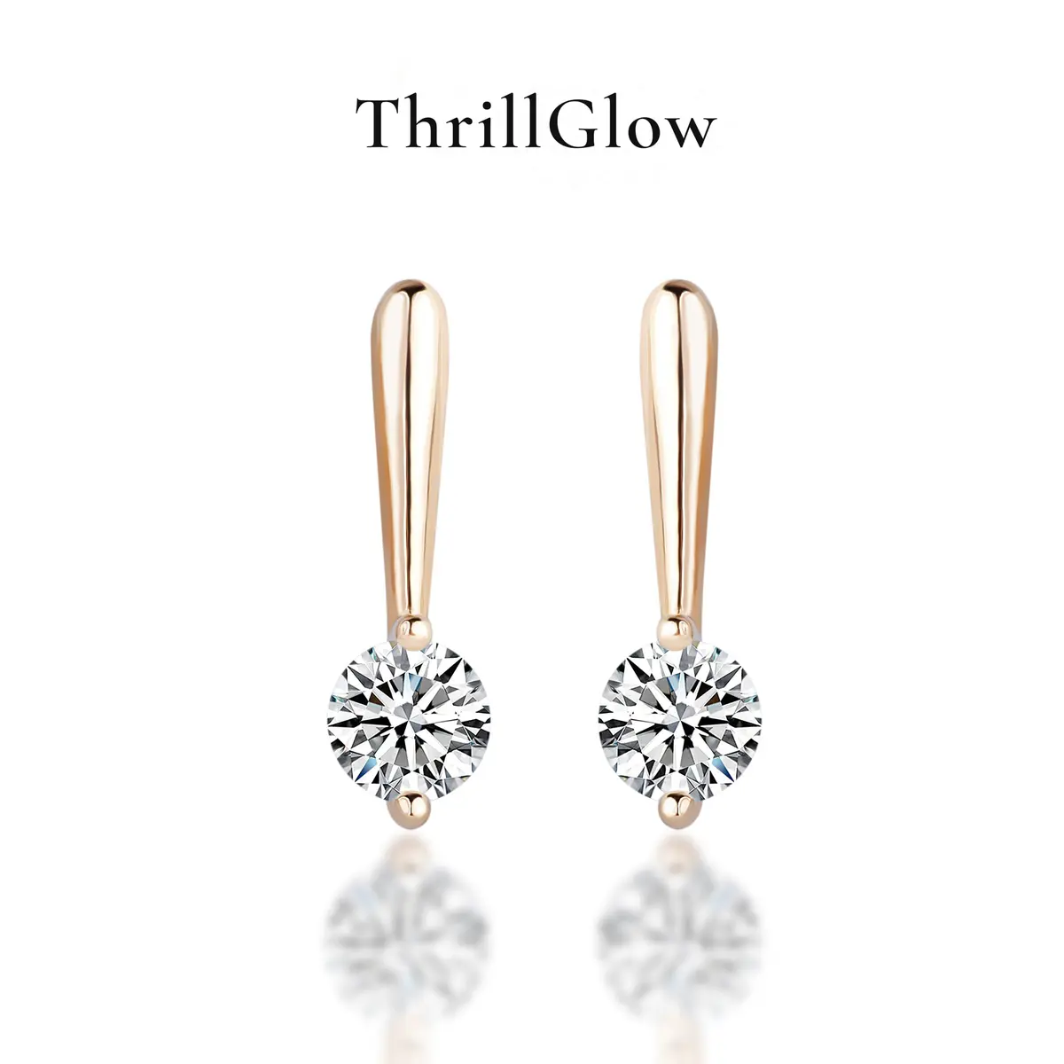 【#172 ThrillGlow】Classic Solitaire Moissanite Drop Earrings in 925 Sterling Silver