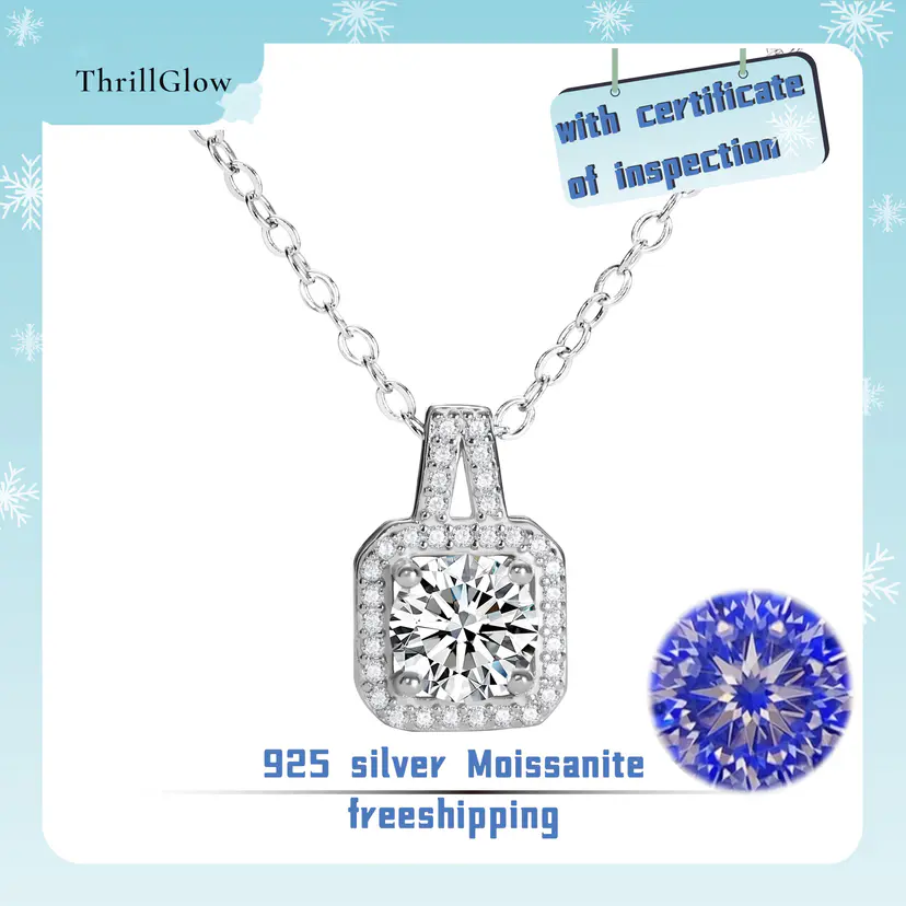 【#20 ThrillGlow】925 Sterling Silver Moissanite Necklace