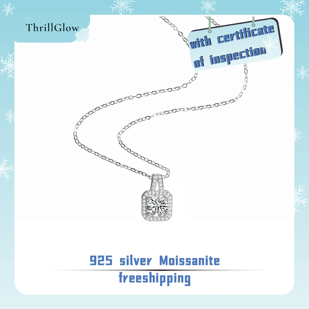 【#20 ThrillGlow】925 Sterling Silver Moissanite Necklace