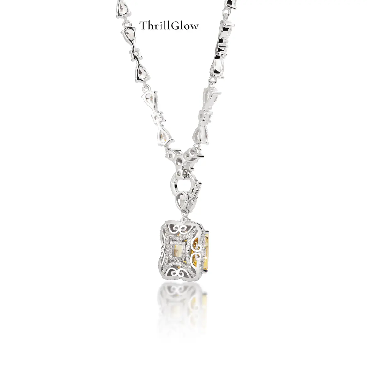 【#214 ThrillGlow】925 Sterling Silver Zirconia Necklace