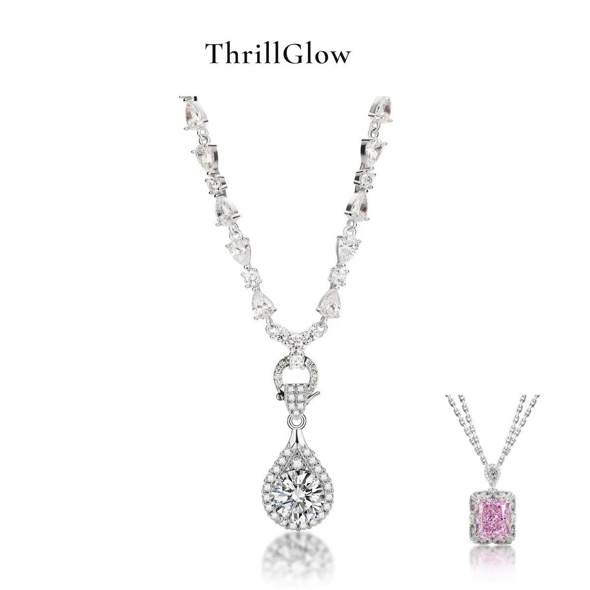 【#160 ThrillGlow】925 Sterling Silver Moissanite Necklace