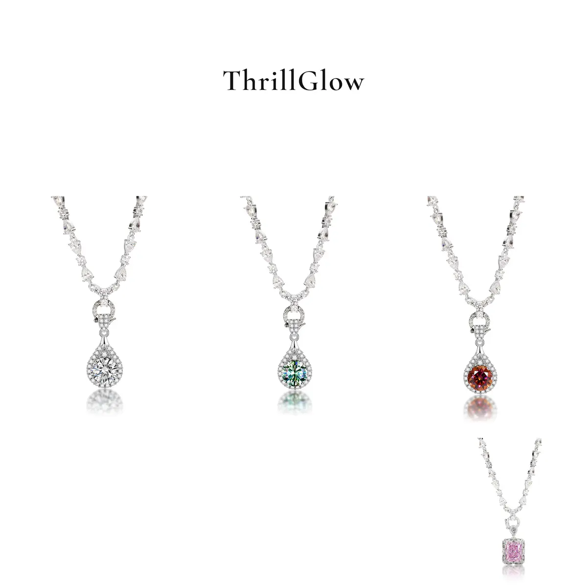 【#160 ThrillGlow】925 Sterling Silver Moissanite Necklace