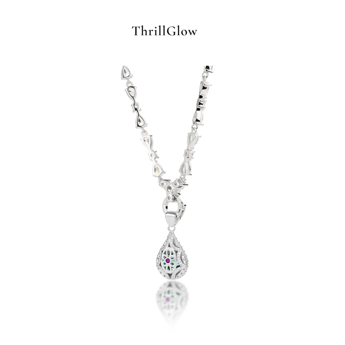 【#160 ThrillGlow】925 Sterling Silver Moissanite Necklace