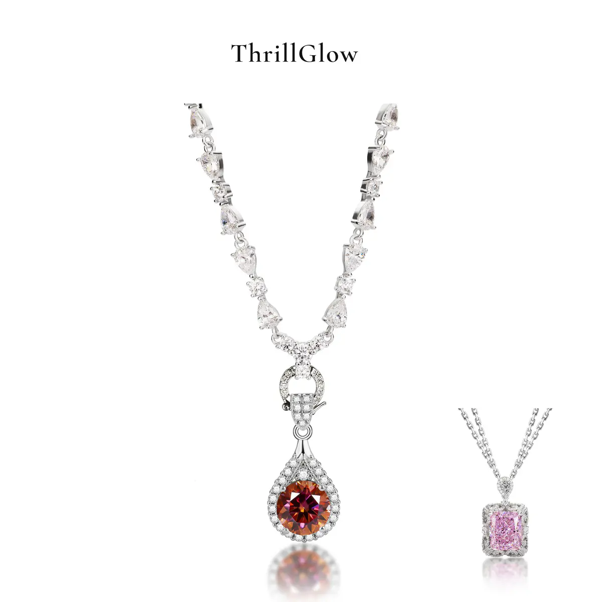 【#160 ThrillGlow】925 Sterling Silver Moissanite Necklace