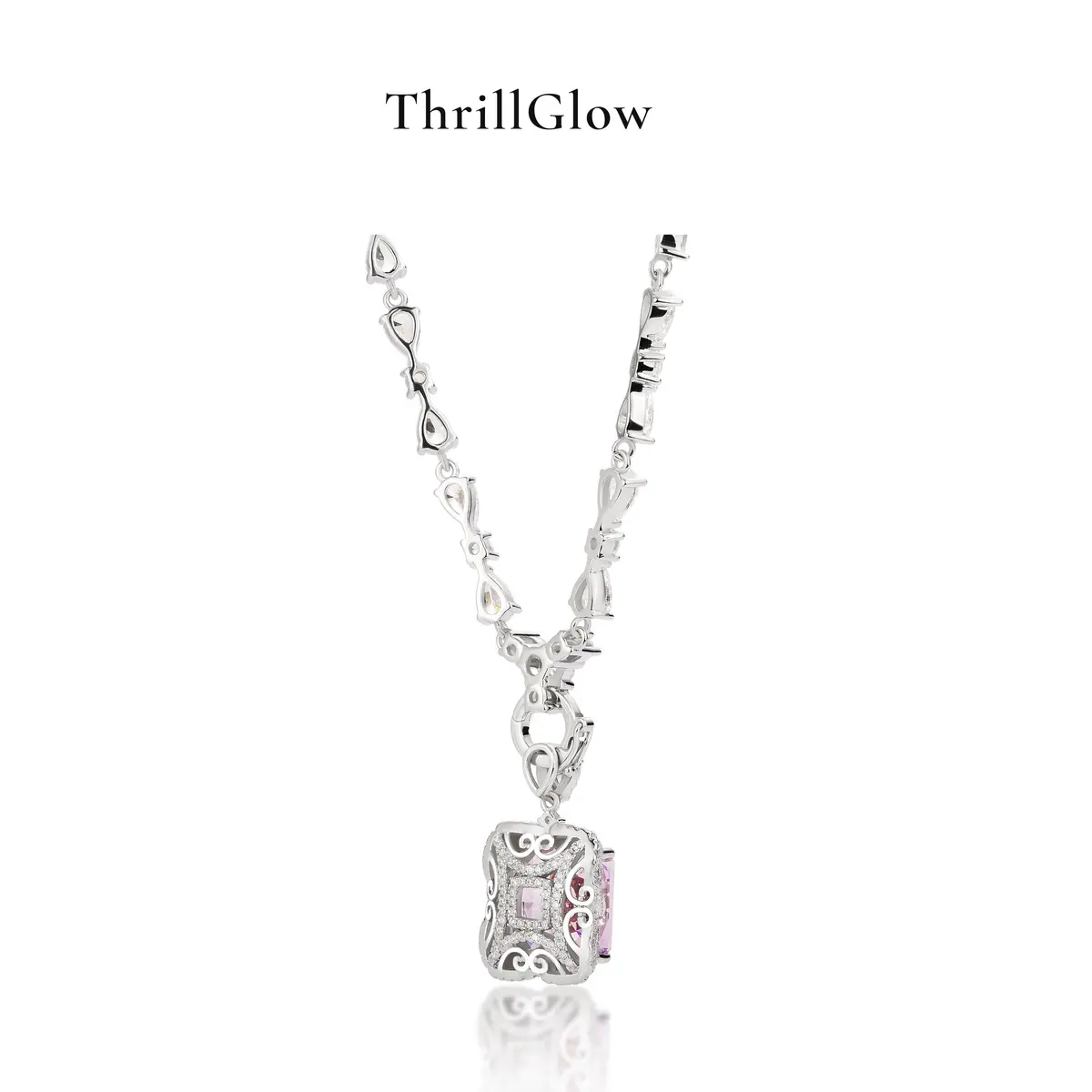 【#160 ThrillGlow】925 Sterling Silver Moissanite Necklace