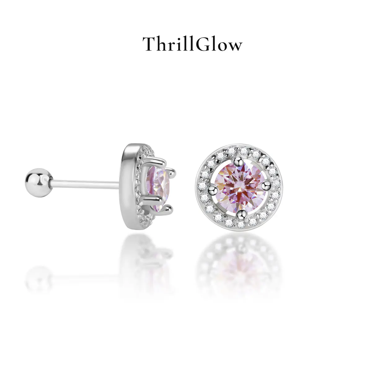【#215 ThrillGlow】925 Sterling Silver Moissanite Necklace&Earring Buds