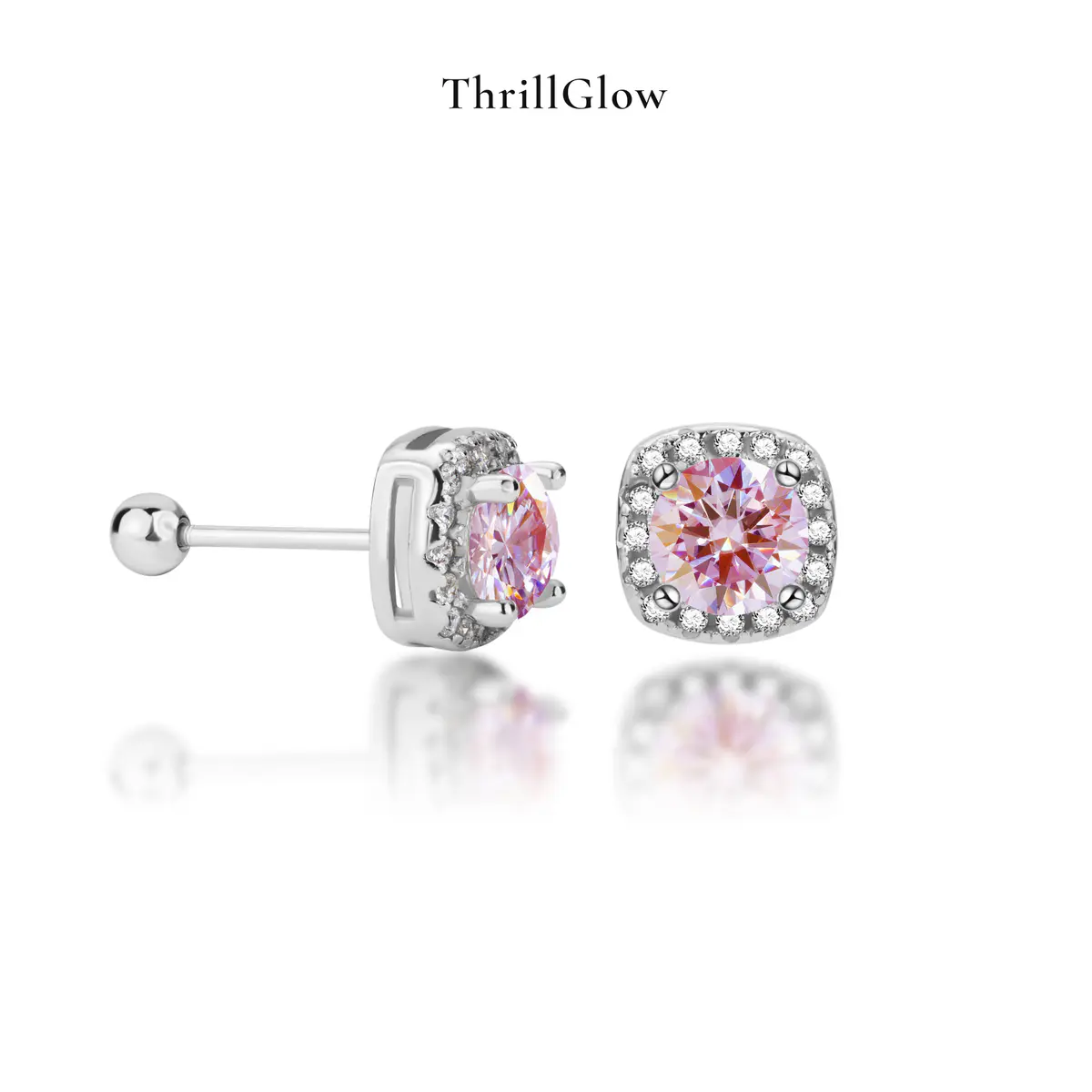 【#120 ThrillGlow】925 Sterling Silver Moissanite Necklace&Earring Buds