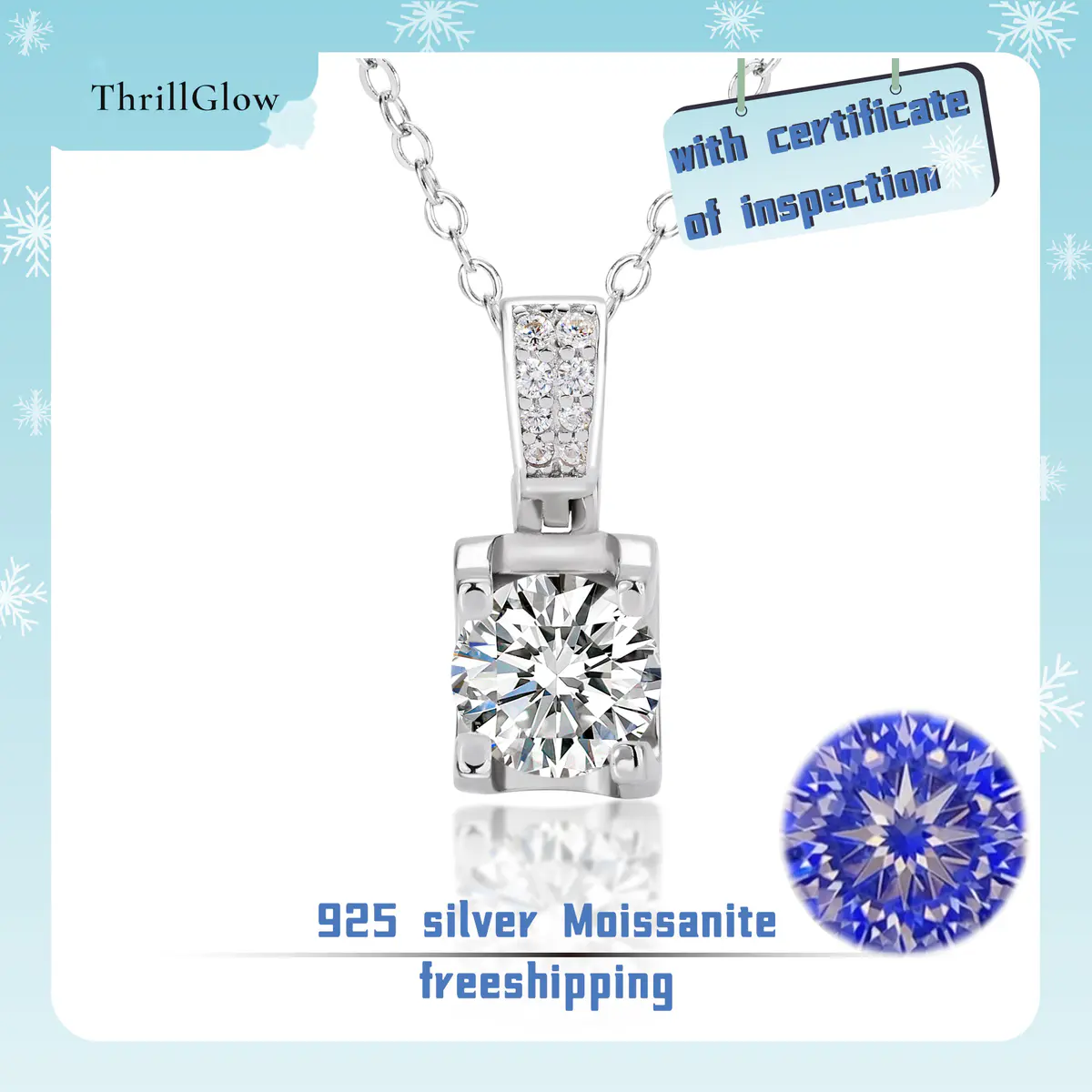 【#22 ThrillGlow】925 Sterling Silver Moissanite Necklace