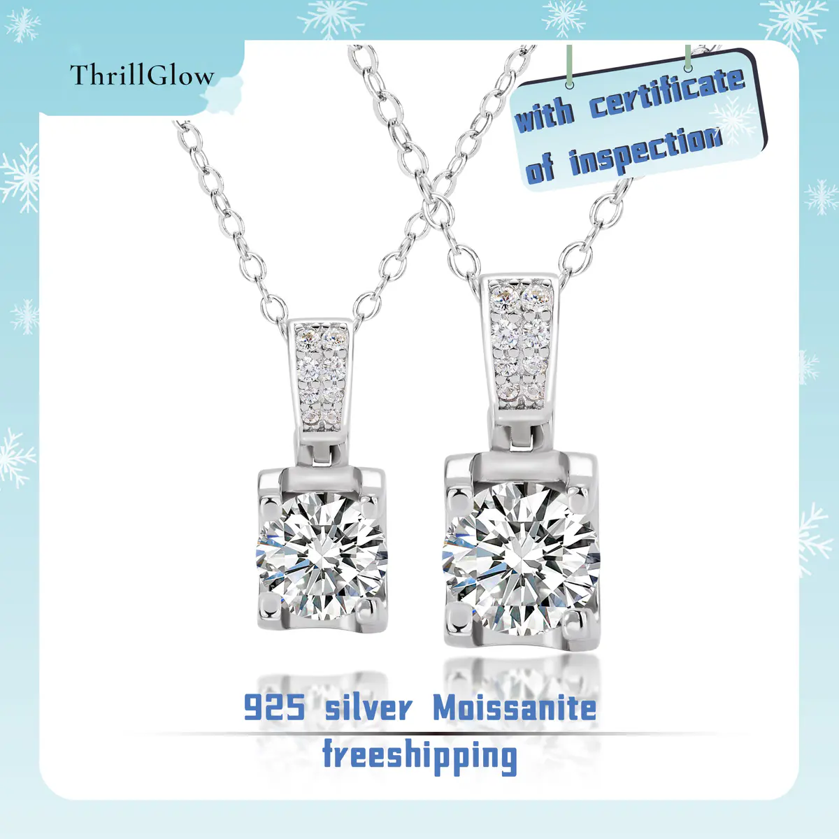 【#22 ThrillGlow】925 Sterling Silver Moissanite Necklace