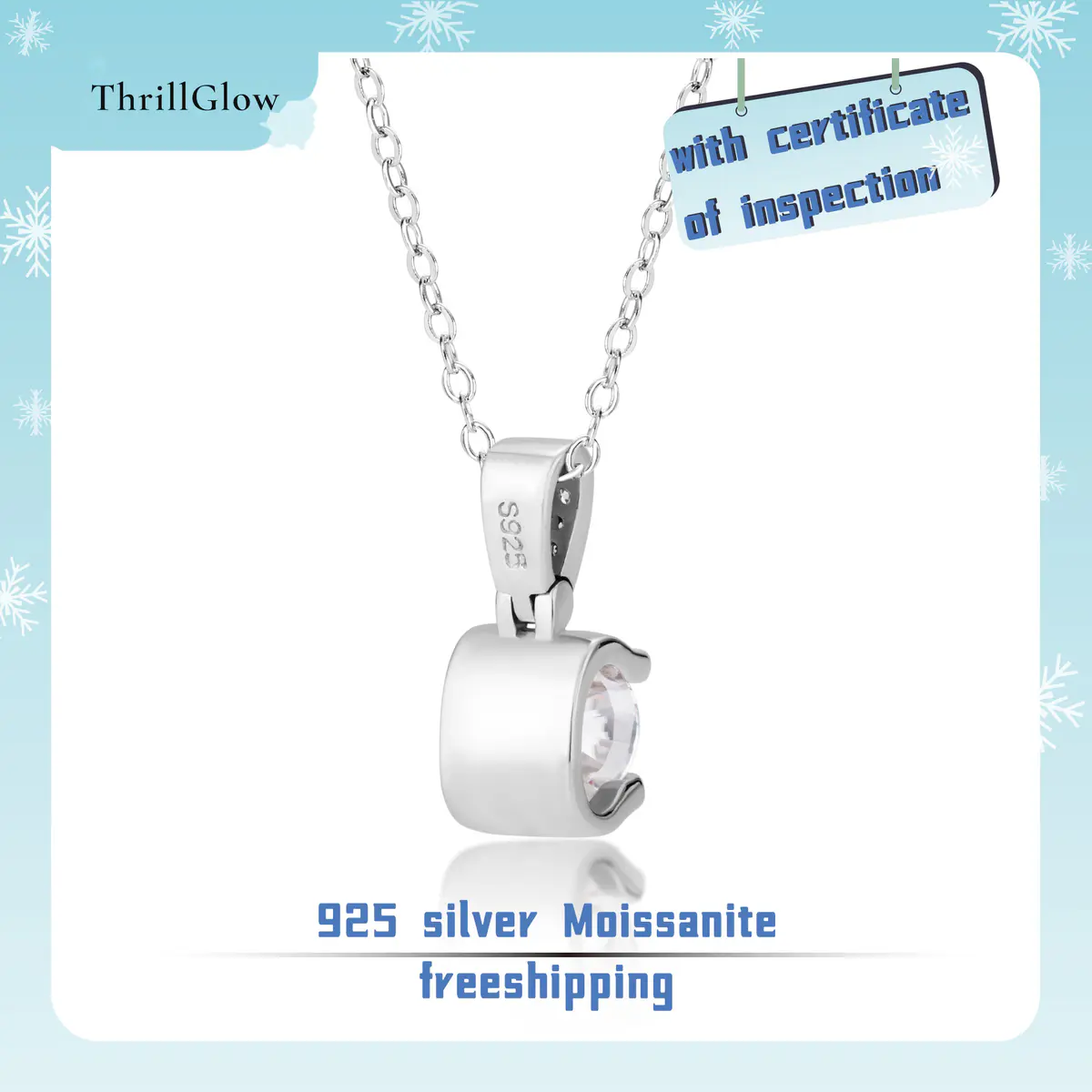 【#22 ThrillGlow】925 Sterling Silver Moissanite Necklace