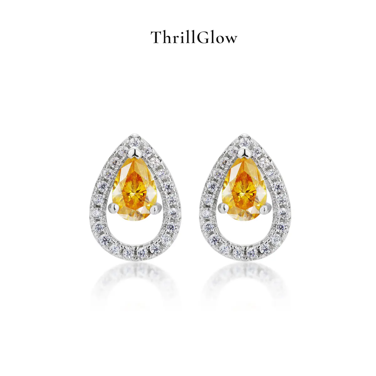 【#230 ThrillGlow】925 Sterling Silver Moissanite Vivid Yellow Earring Buds