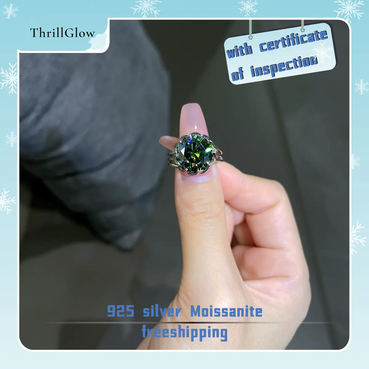 【#73 ThrillGlow】925 Sterling Silver 5CT Moissanite Rings
