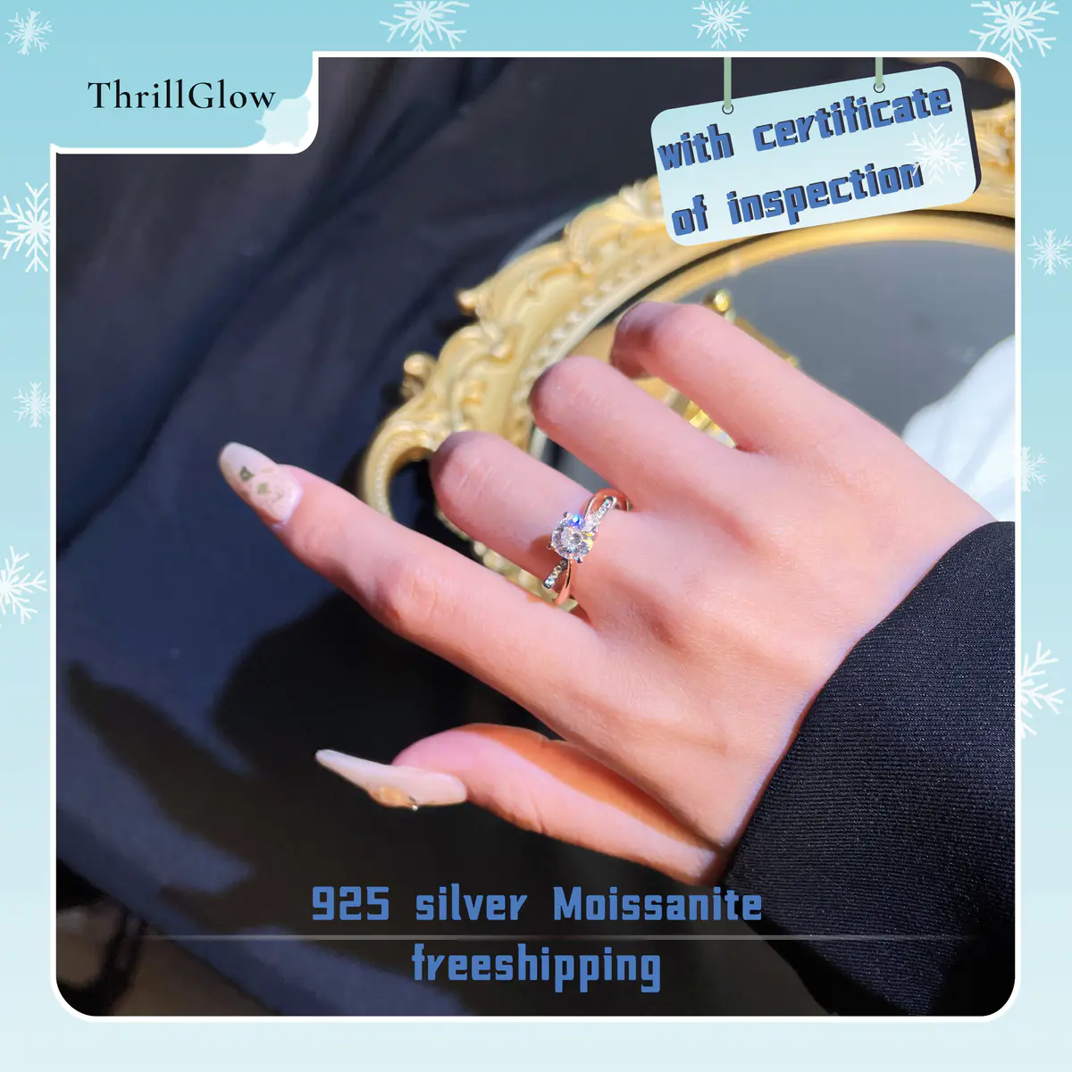 【#8 ThrillGlow】 925 Sterling Silver Moissanite Ring
