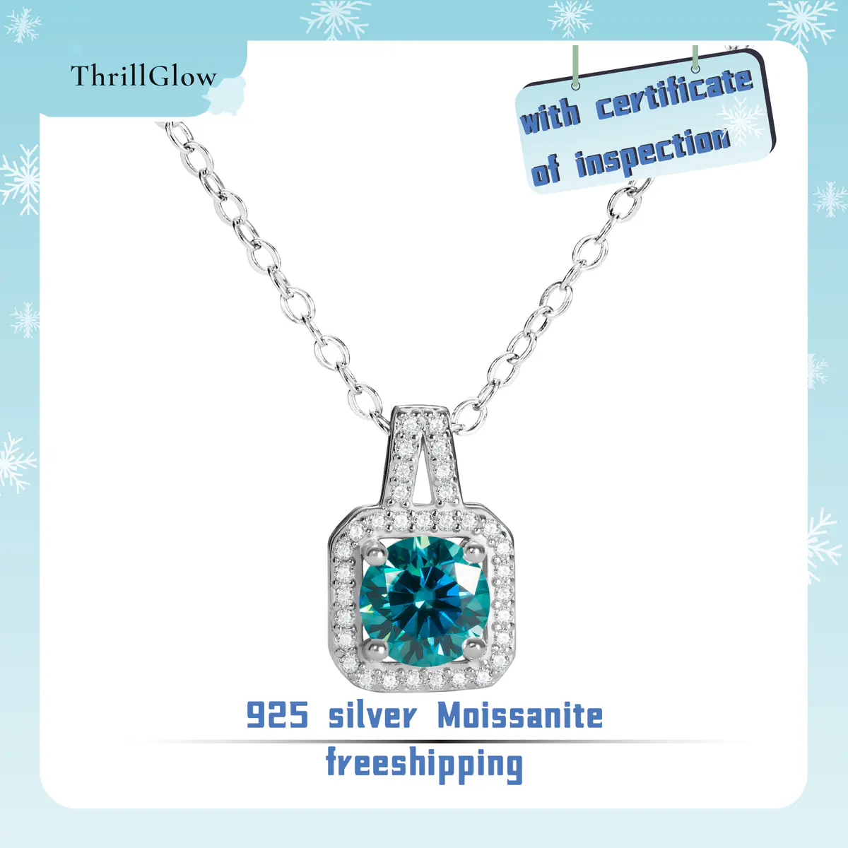 【#86 ThrillGlow】925 Sterling Silver Moissanite Necklace