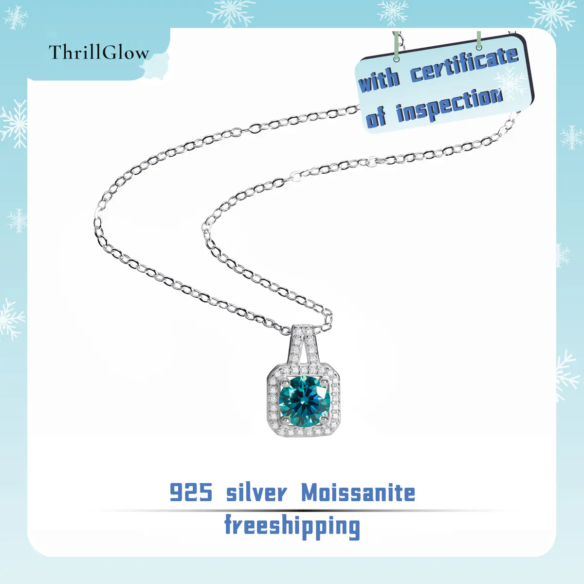 【#86 ThrillGlow】925 Sterling Silver Moissanite Necklace