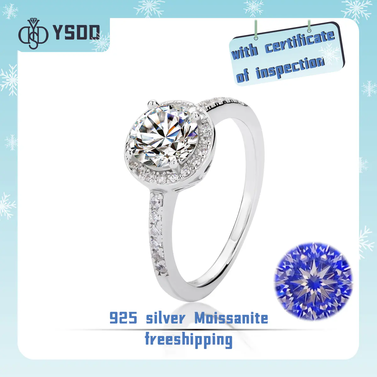 【#14 YSDD】925 Sterling Silver Moissanite Rings