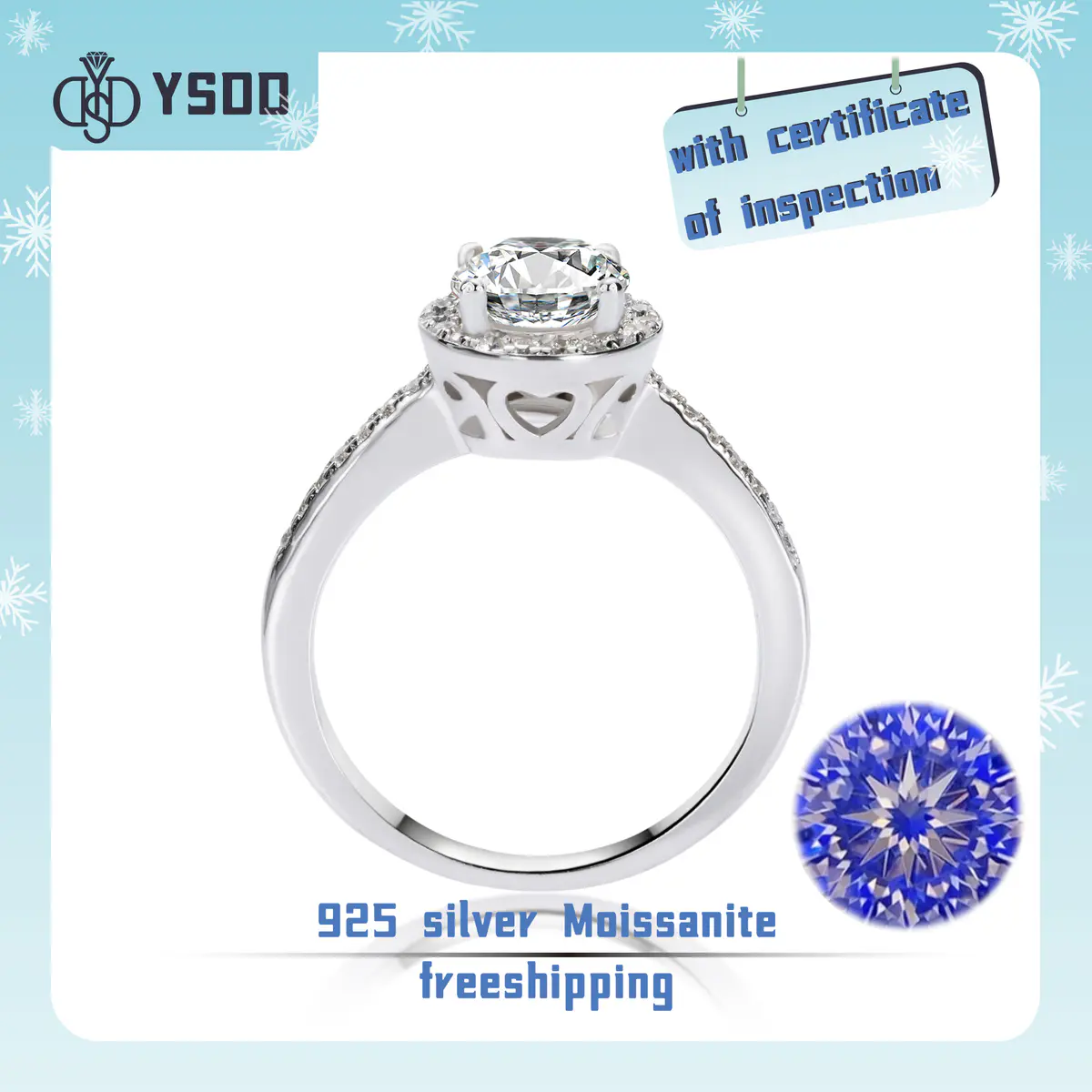 【#14 YSDD】925 Sterling Silver Moissanite Rings