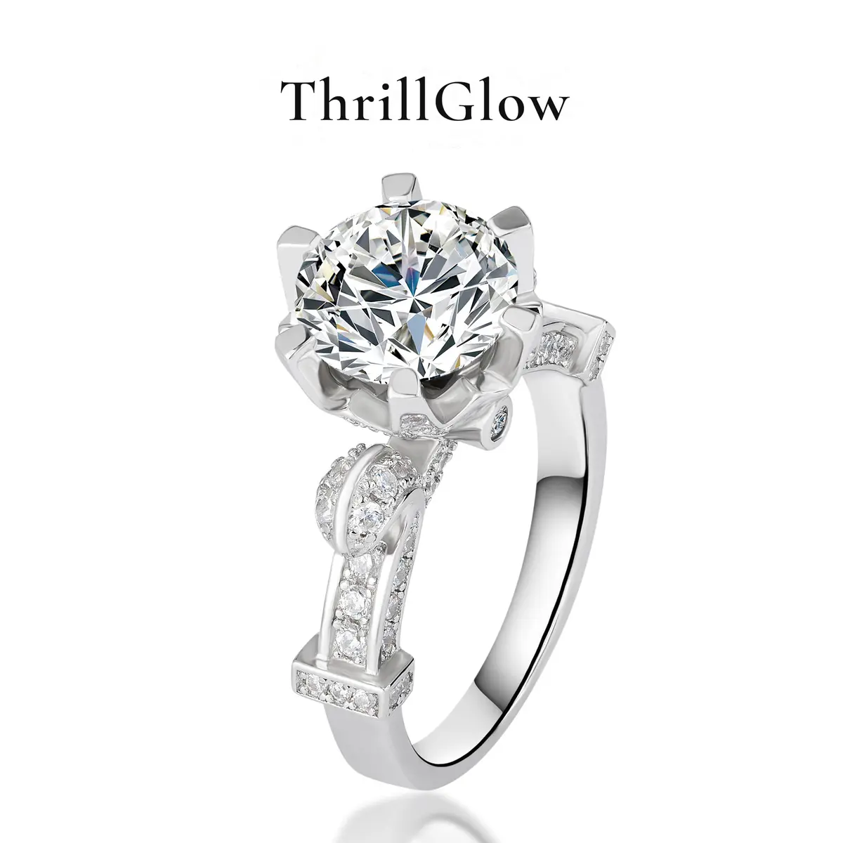 【#170 VIPStreamers】3CT Vintage Lotus Flower Moissanite Ring in 925 Sterling Silver