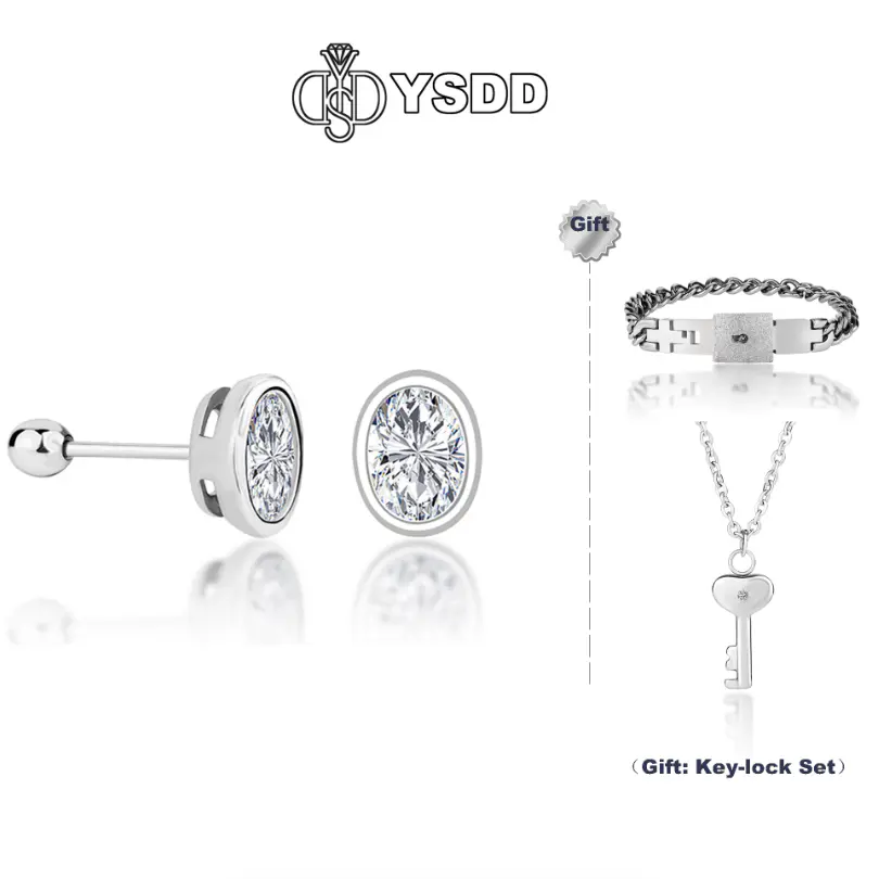 【#162 YSDD】925 Sterling Silver Moissanite Necklace&Earring Buds