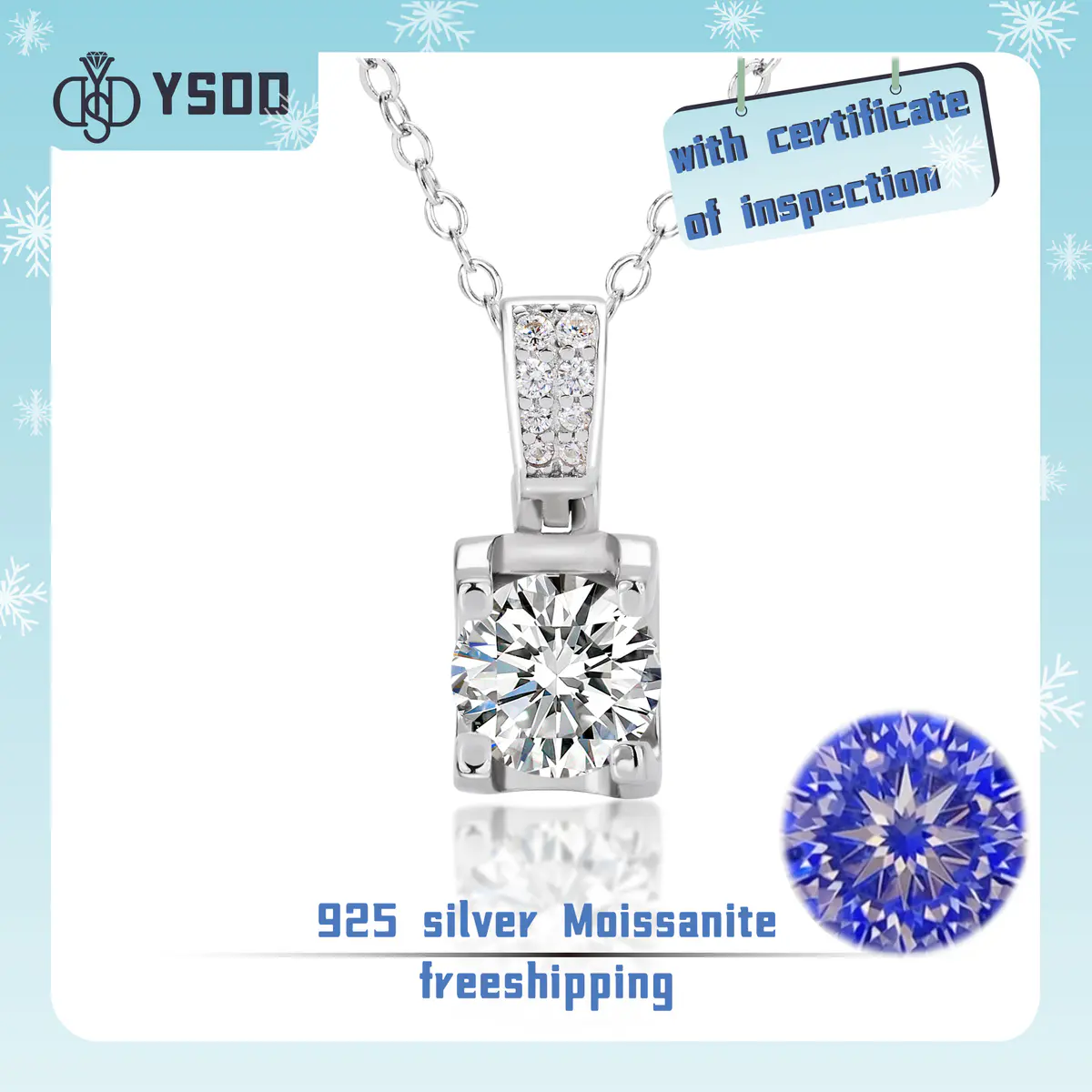 【#22 YSDD】925 Sterling Silver Moissanite Necklace