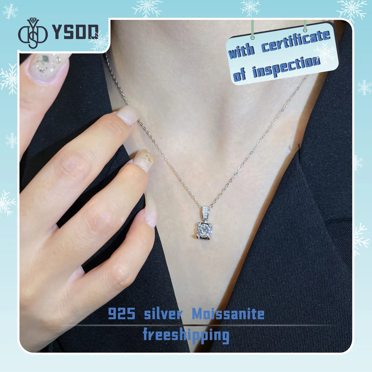 【#22 YSDD】925 Sterling Silver Moissanite Necklace
